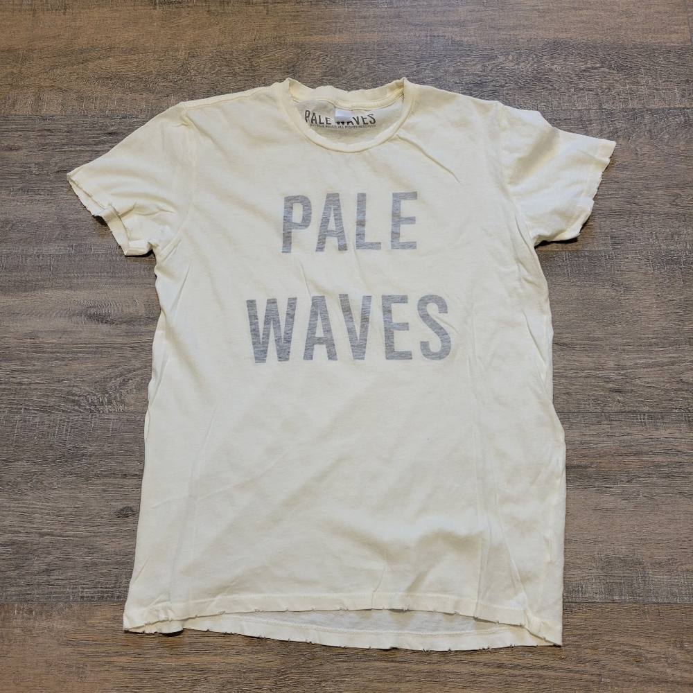 Pale Waves T Shirt Sz S White Distressed Inside Out Rock Goth Concert NWOT Tour